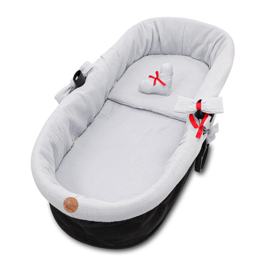 Totsy Baby musliinkangas vankrikorvi sisu (3-osaline komplekt), hall