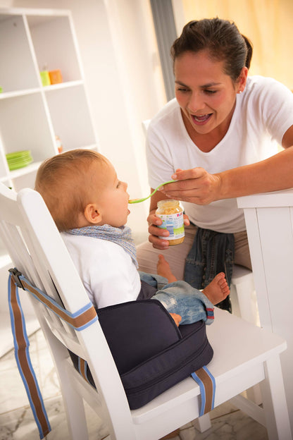 roba täispuhutava õhkpadjaga söögitooli kõrgendusiste lapsele, tumesinine