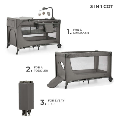 Kinderkraft JOY 2 hall reisivoodi koos lisatarvikutega, kuni 25 kg