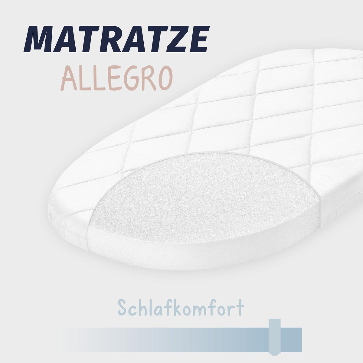Julius Zöllner Allegro beebimadrats 70 x 41 cm vankrile, valge