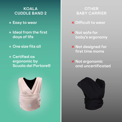 Koala Babycare elastne beebikandmislina vastsündinule, kuni 15 kg, roosa