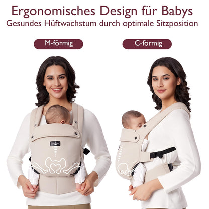 Momcozy beebikandja BC001-1, khaki, 3-24 kuud, 3,2-20 kg