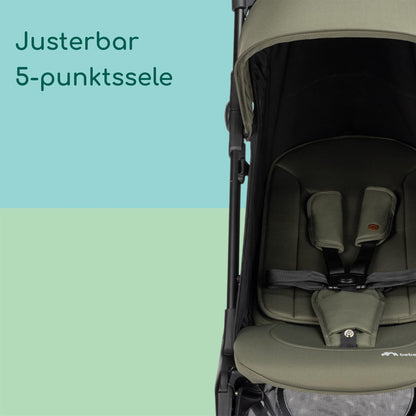 Bebeconfort Zephir lightweight and compact travel stroller, 0–4 years, Mineral Green