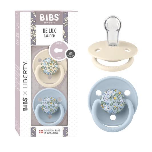 Bibs lutt x Liberty De Lux Eloise Baby Blue, 0+, 2 tk