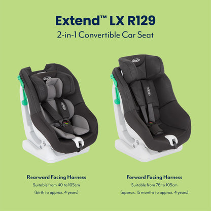 Graco Extend LX R129 turvatool, 0–4 a, selg sõidusuunas kauem, Midnight Fashion