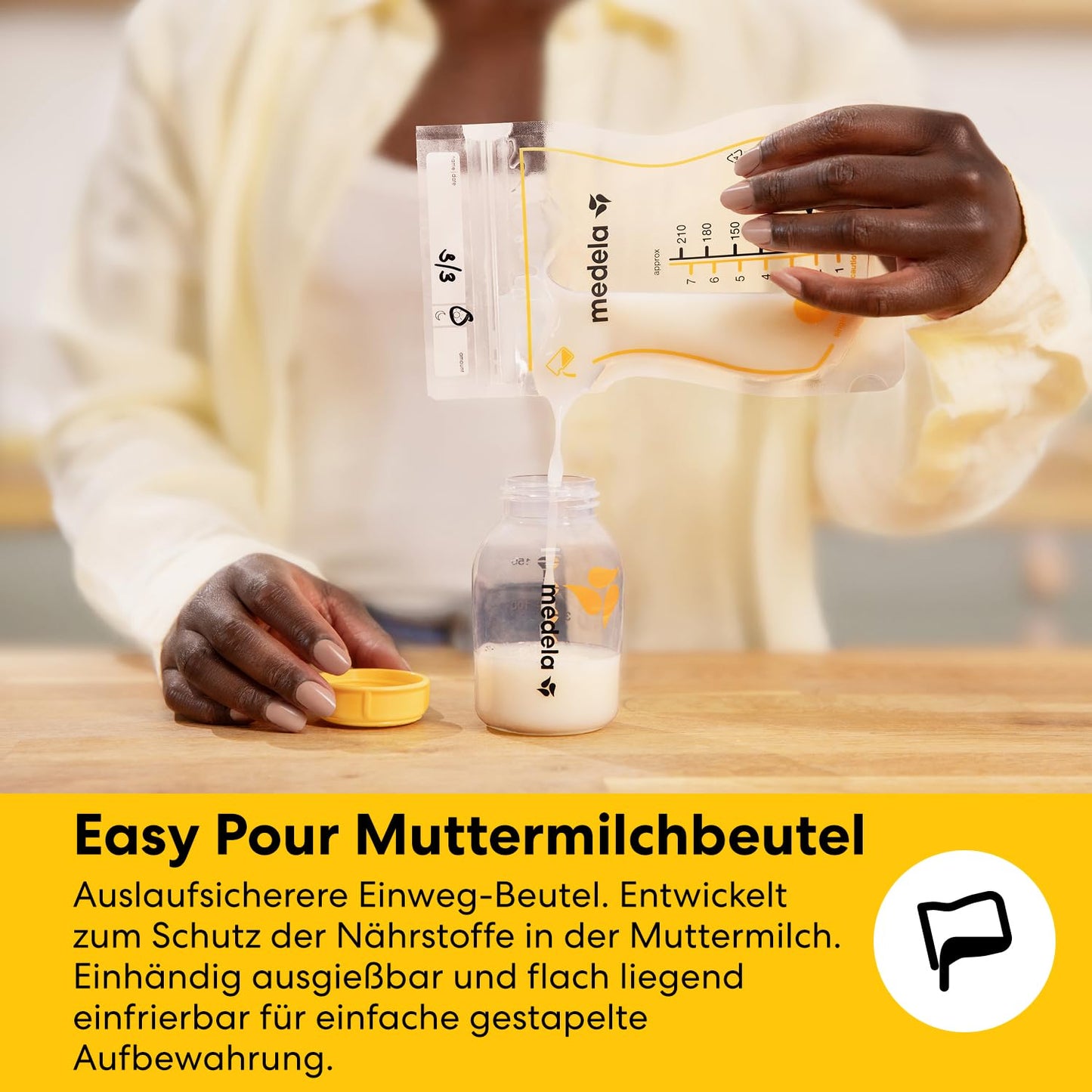 Medela rinnapiima hoiustamise komplekt 150 ml pudelite, Easy Pour kottide ja jahutuskotiga