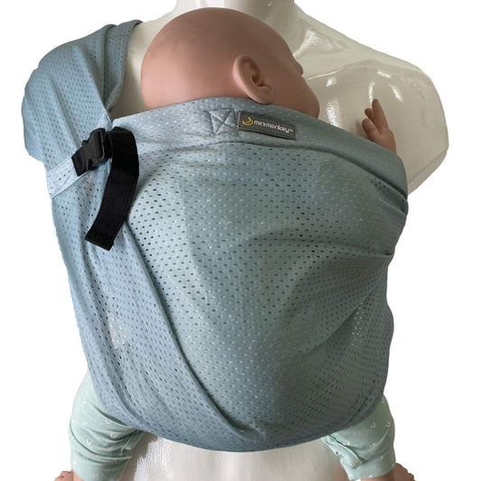 Minimonkey Mini kandelina, roheline – vastsündinust kuni 2 a / 15 kg, veekindel ja ergonoomiline kõhukandmises M-asendis