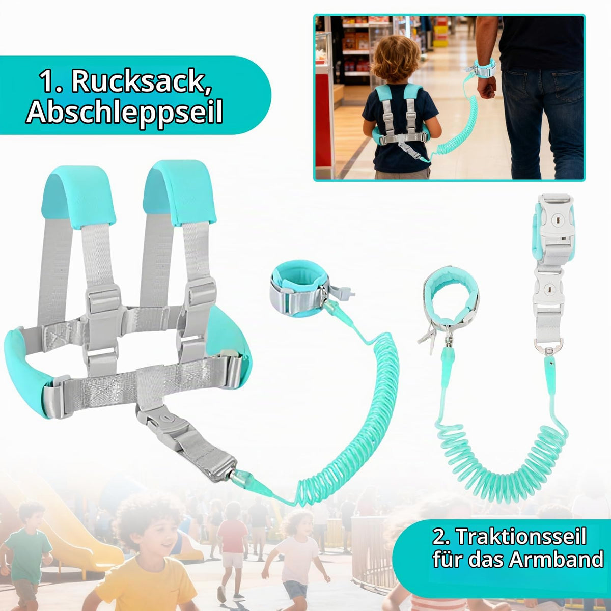 Tbintul laste turvarihm 2-ühes, 2,5 m, roheline