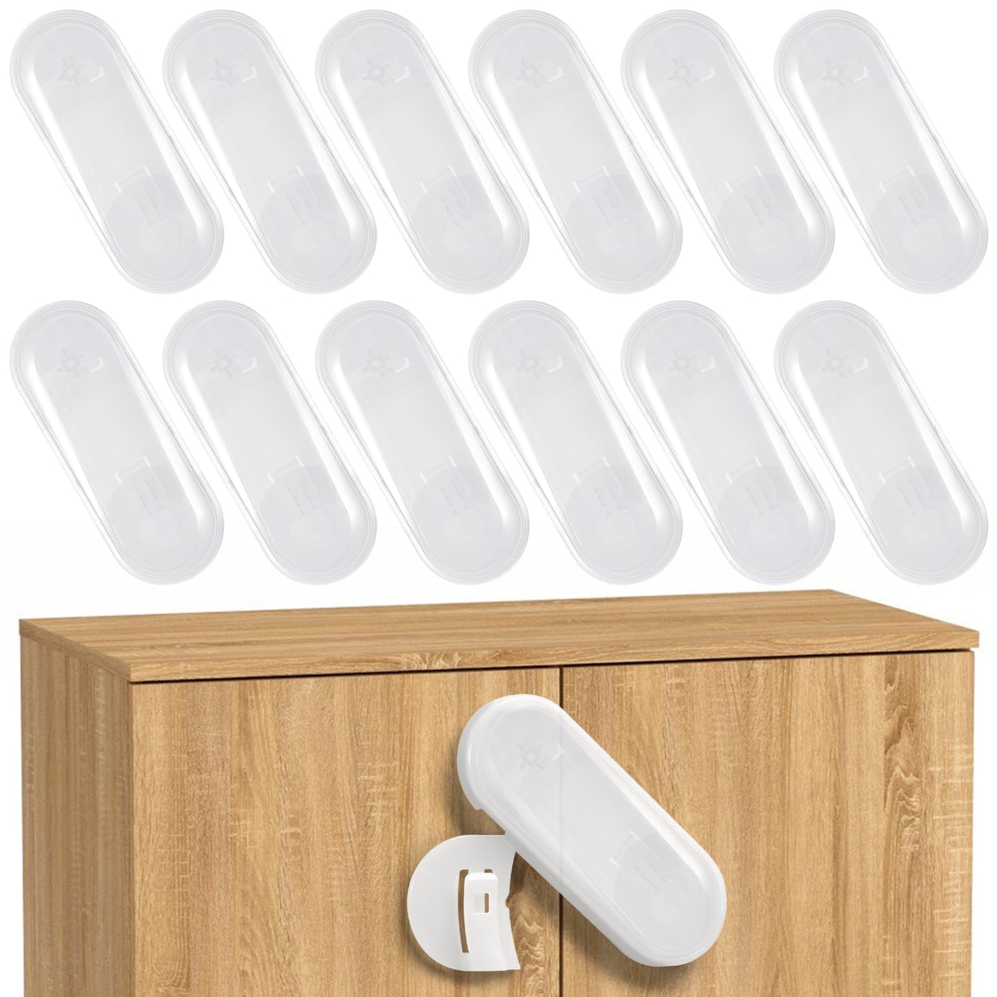 ECHOCUBE laste turvalukud kappidele, 11 tk, valge, BB24DC282-WH