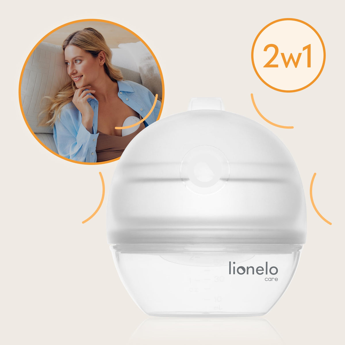 Lionelo MILKY 2IN1 rinnapiimakoguja ja silikoonist käsipump LOC-MILKY 2IN1