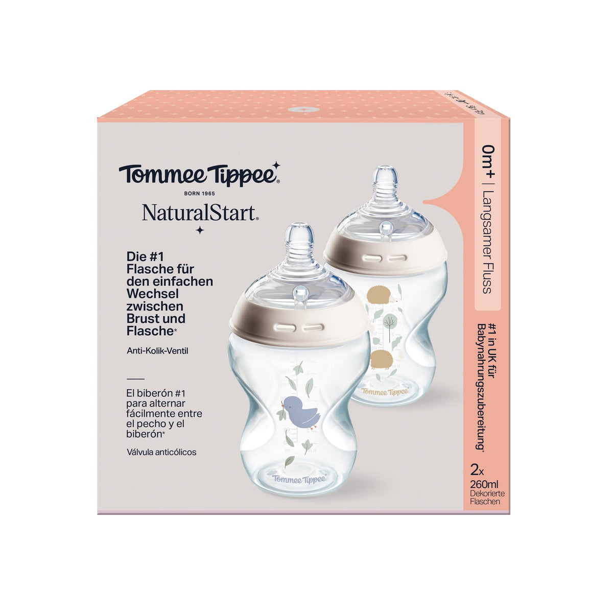 Tommee Tippee Natural Start anti-koolik lutipudel 260 ml, 2 tk