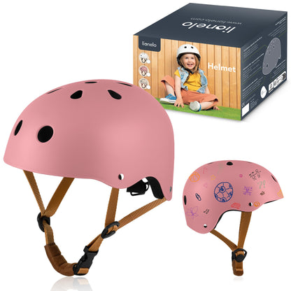 Lionelo Helmet lastekiiver roosa, reguleeritav 50-56 cm, lõuakaitsega