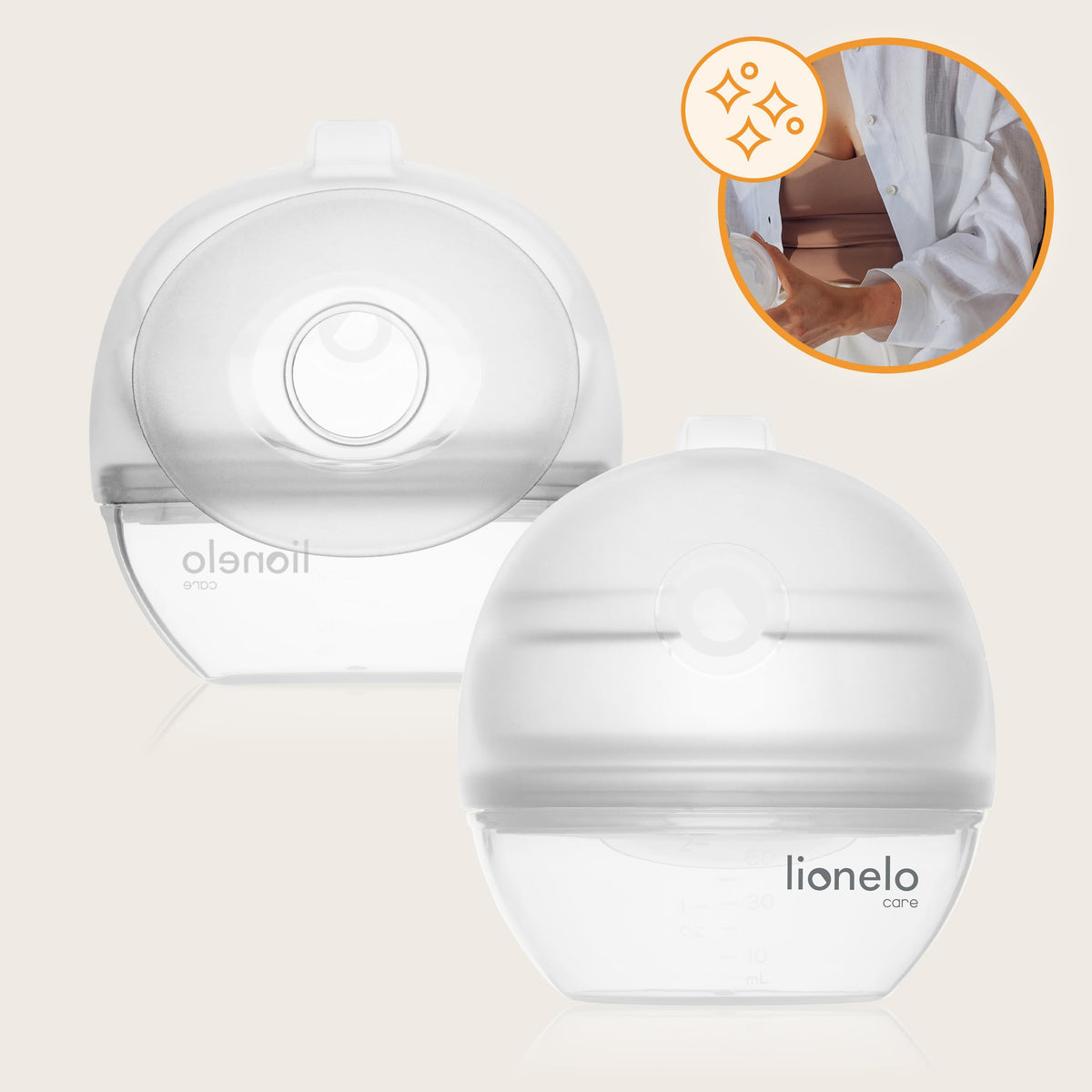 Lionelo MILKY 2IN1 rinnapiimakoguja ja silikoonist käsipump LOC-MILKY 2IN1