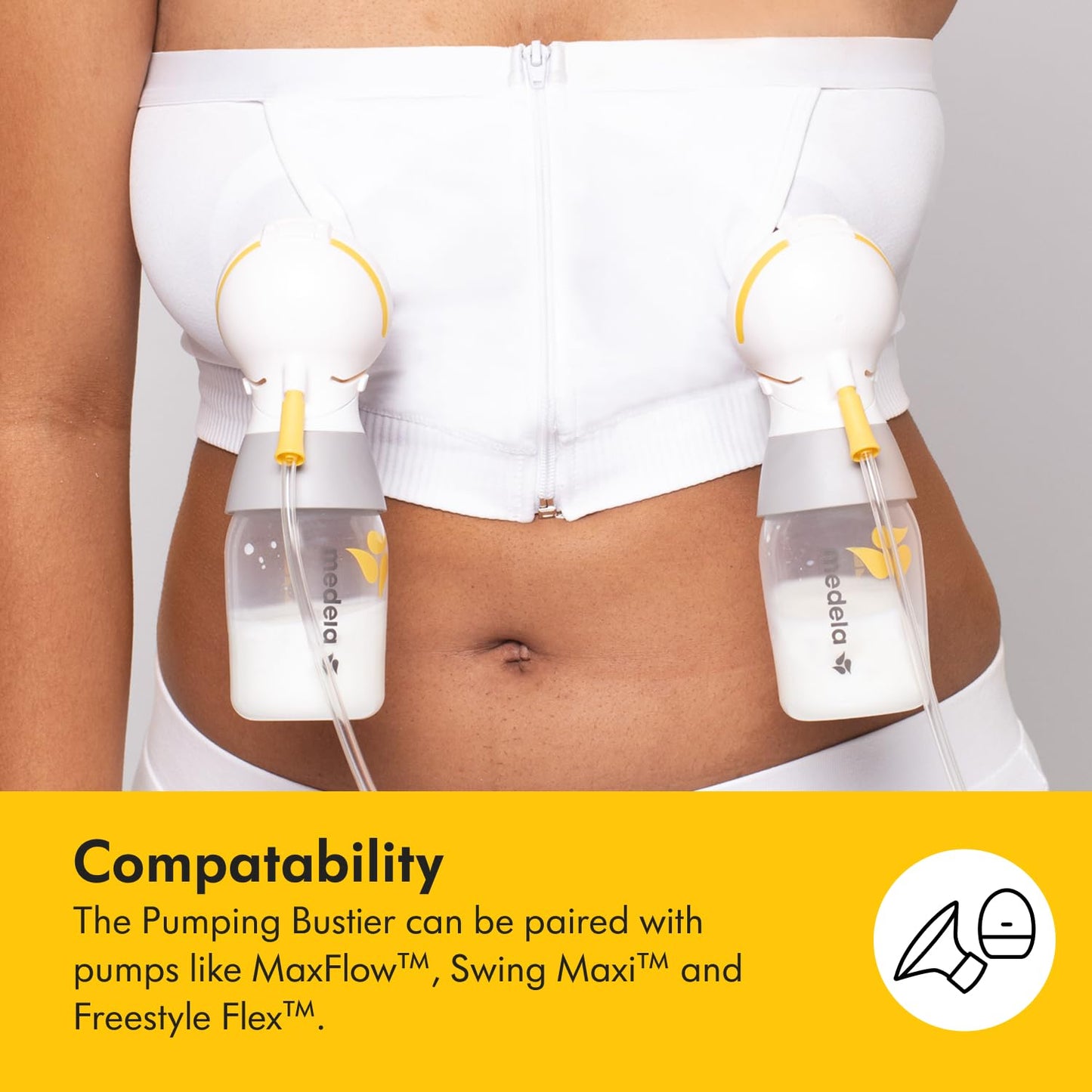 Medela Hands Free Pumping Bustier käed-vabad rinnapumba rinnahoidja, valge