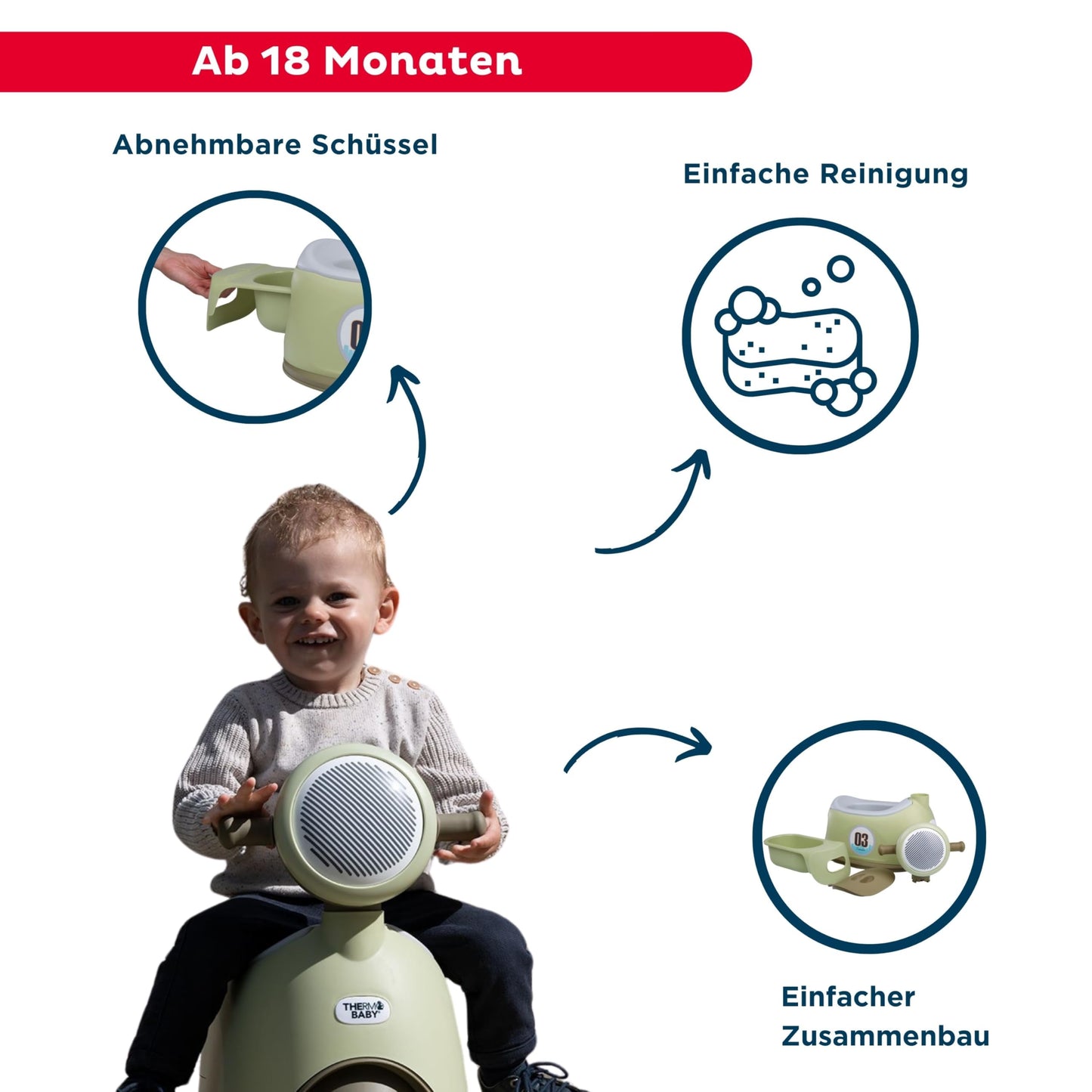 Thermobaby lastepotike Scooter, roheline, 18+ kuud
