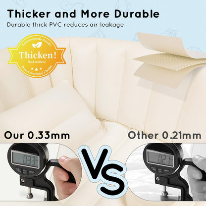 Adoraland täispuhutav beebivann, kokkupandav ja libisemisvastane, kreemvalge