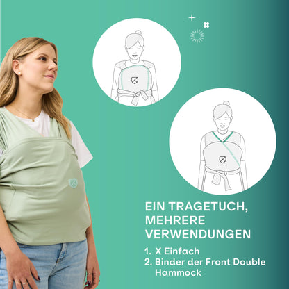 KOALA BABYCARE beebikandelina Koala Cuddle Band 2.0, pastellroheline, kuni 15 kg