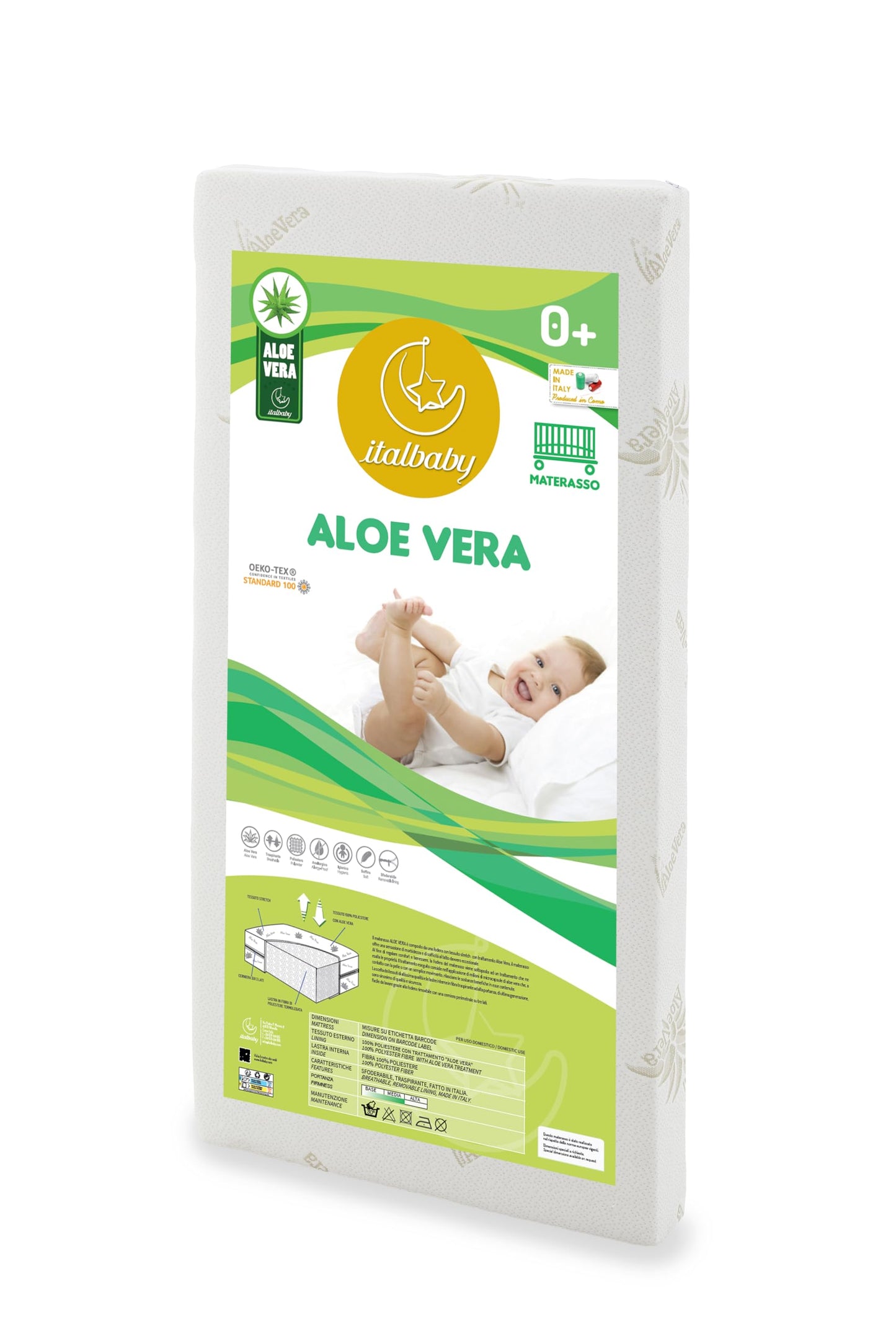 Italbaby Aloe Vera beebimadrats 60 x 125 x 11 cm