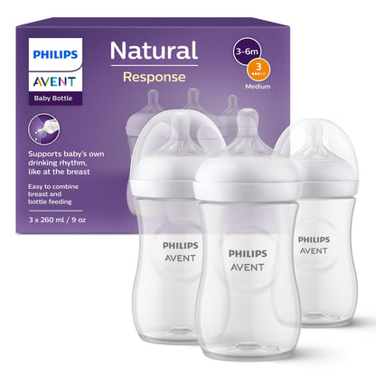 Philips Avent Natural Response lutipudelid, 3 × 260 ml, 3–6 kuud