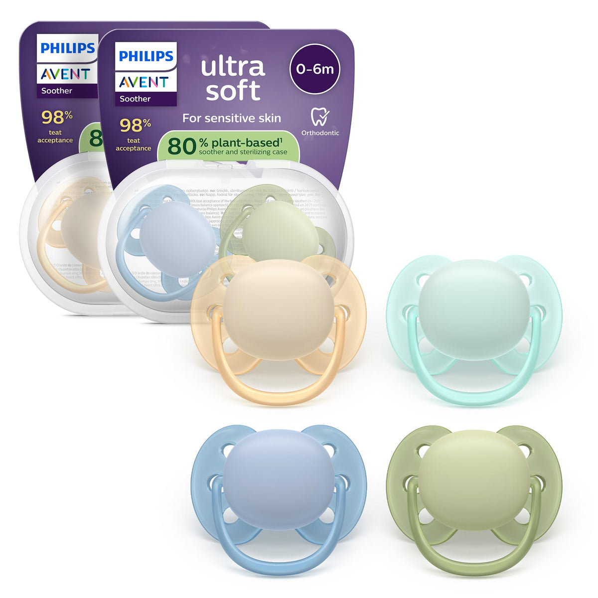 AVENT lutt ultra soft SCF091/50, 0–6 kuud, 4 tk