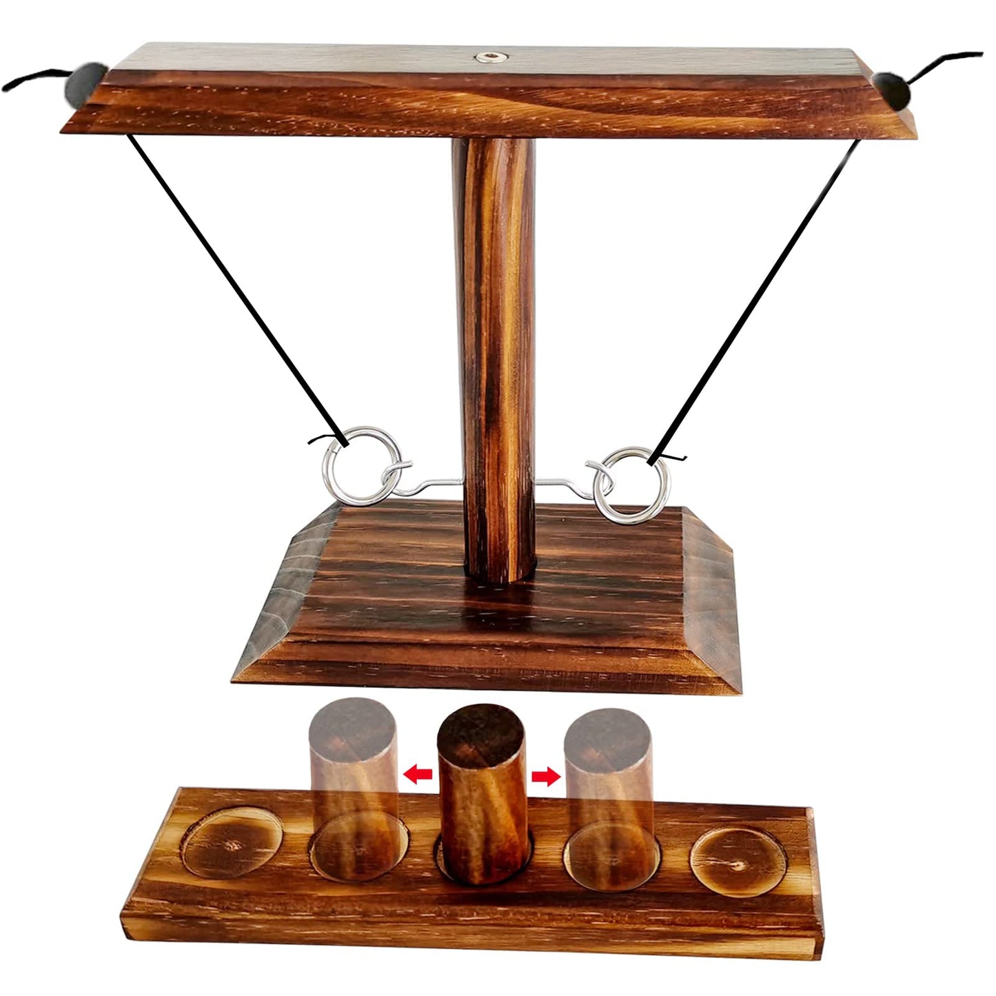 Käsitööna valmistatud puidust Ring Toss mäng – kiire ja interaktiivne osavusmäng perele ja sõpradele