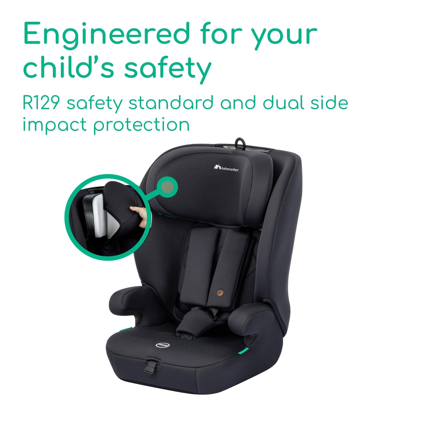 Bebeconfort Ever i-Safe turvatool, 76–150 cm, 15 kuud–12 a, Full Black