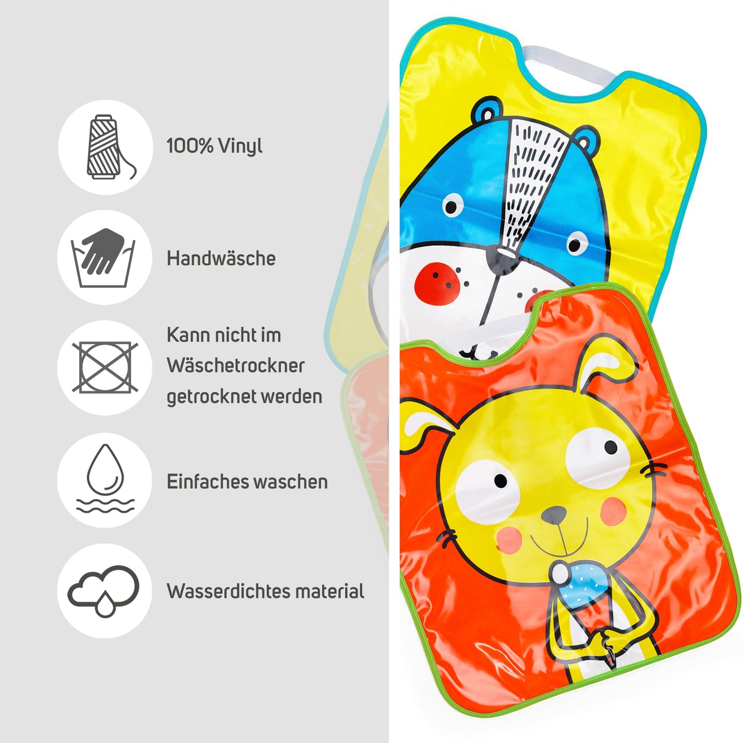 Ti TIN veekindlad vinüülist põlled lastele, 32 × 35 cm (4 tk)