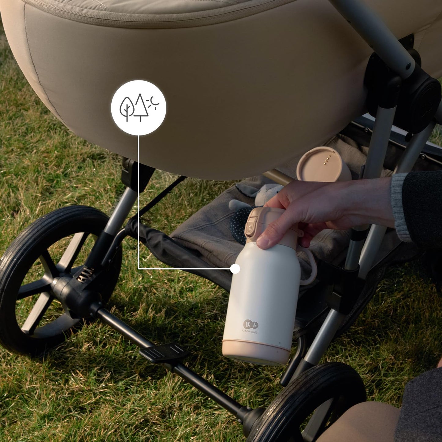 Kinderkraft GAJA pudelisoojendaja 2-ühes termospudel 500 ml, beež