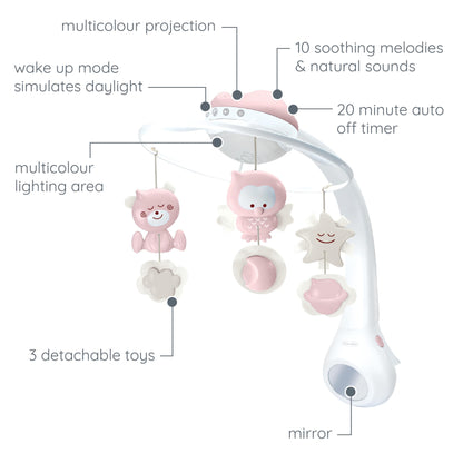 Infantino 3-ühes projektoriga muusikaga voodikarussell Dusty Rose