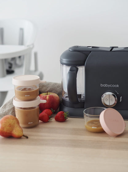 Béaba Babycook Duo 4-in-1 Food Processor – Steam, Blend, Reheat, Defrost, 2200 ml Capacity, Dark Grey