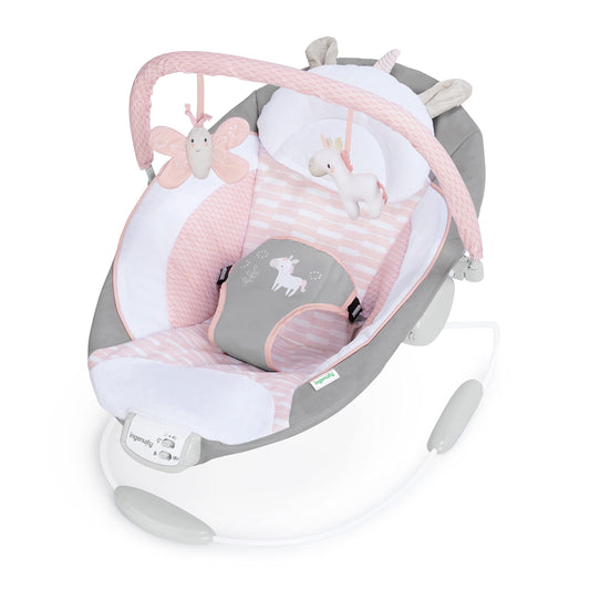 Ingenuity beebikiik Soothing Bouncer - Flora The Unicorn vibratsiooni ja helidega – 0–6 kuud, kuni 9 kg