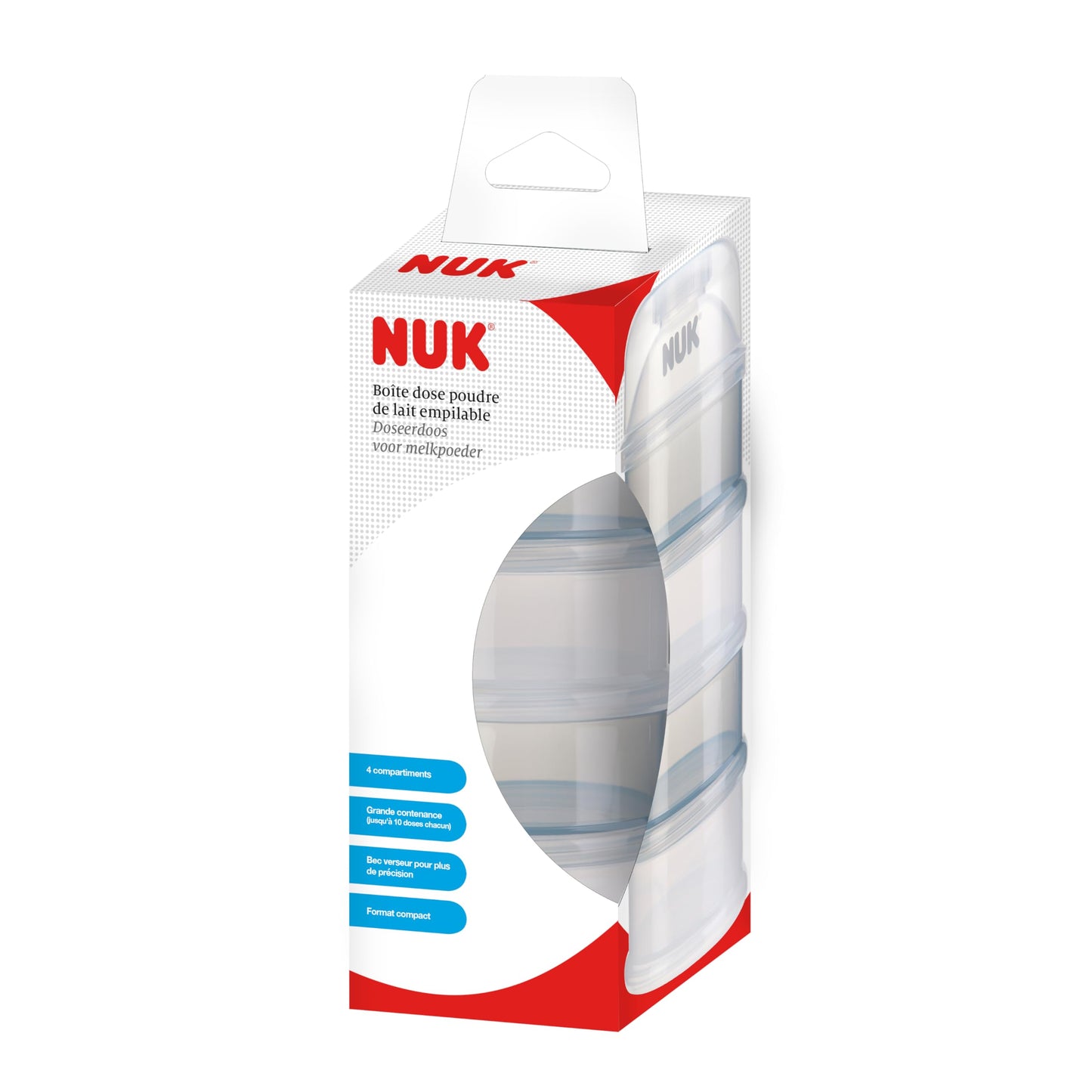 NUK piimapulbri konteiner 710393, hall, 4-osaline
