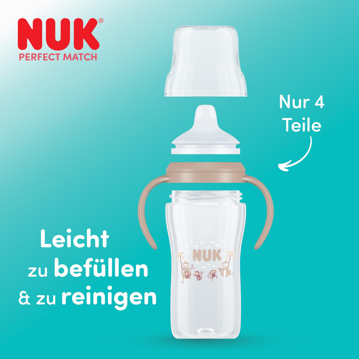 NUK Perfect Match õppetass Miki Hiir, 6+ kuud, 150 ml, beež (Greige)