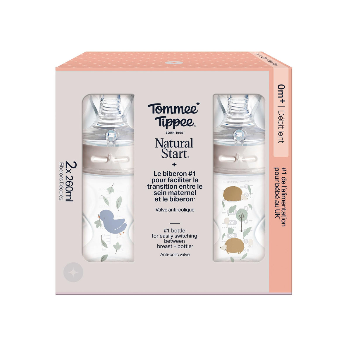 Tommee Tippee Natural Start anti-koolik lutipudel 260 ml, 2 tk