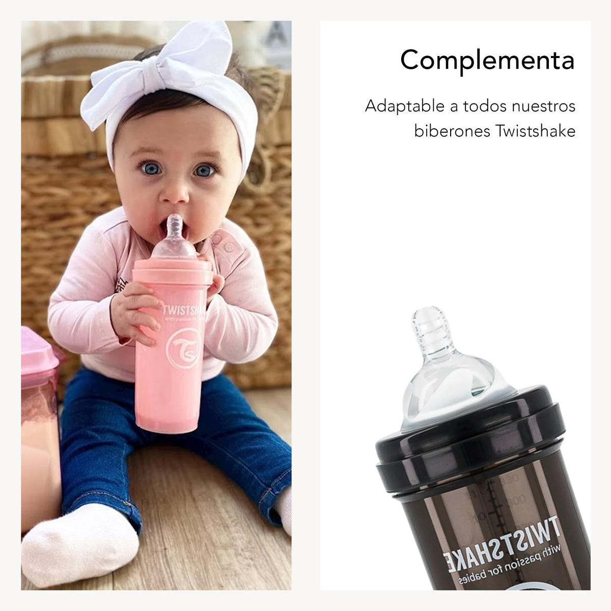 Twistshake lutipudeli lutt Anti-Kolik, suurus L, 2 tk, 4+ kuud, läbipaistev