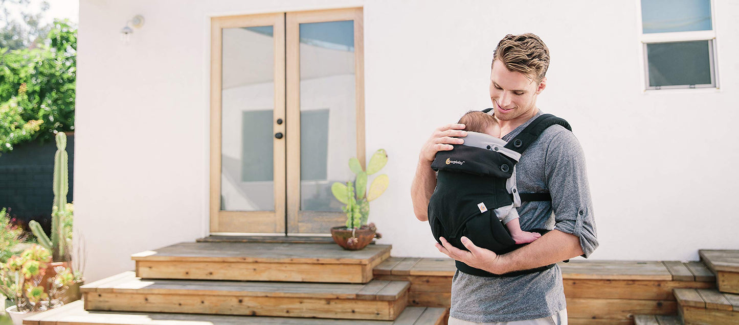 Ergobaby beebisisu kandekotile, kaela- ja peatoega vastsündinule, hall puuvill