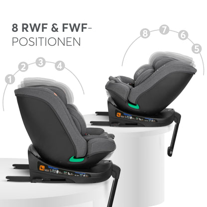 KikkaBoo i-SECURE 360° pöörlev turvatool 0–36 kg / 40–150 cm, tumehall