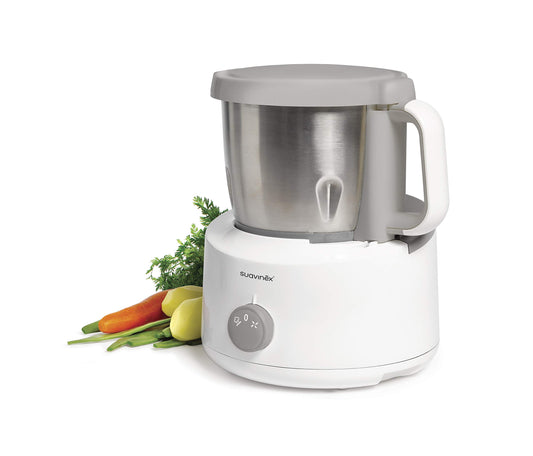 Suavinex 5-ühes beebitoidu valmistaja: aurutamine, soojendamine, sulatamine, miksimine ja steriliseerimine