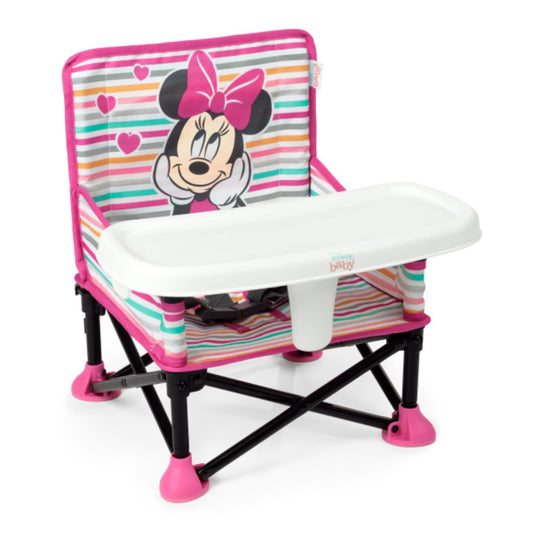 Bright Starts Disney Minnie Mouse Pop ’N Sit kaasaskantav söögitool, kasutamiseks sise- ja välitingimustes, 6 kuud – 3 aastat