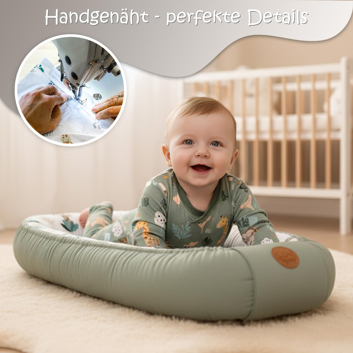 TotsyBaby beebipesa, beež valgete tähtedega