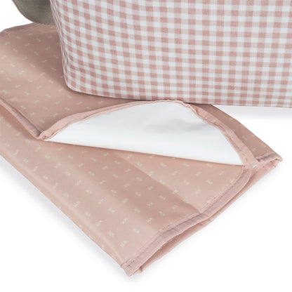 Walking Mum “I Love Vichy” roosa mähkmekott mähkimisalusega, õla- ja kärukinnitusega