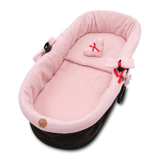 Totsy Baby musliinkangas vankrikorvi sisu (3-osaline komplekt), roosa
