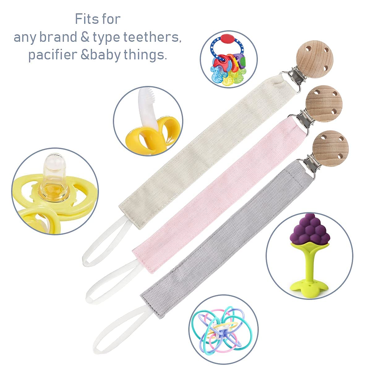 Ruby kangast lutiketi komplekt, 3 tk, puidust klambriga