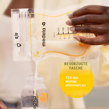 Medela Easy Pour rinnapiima säilituskotid 210 ml, 50 tk, valge