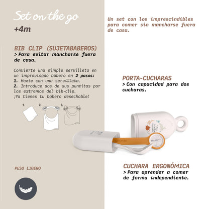 SUAVINEX Set On The Go 3157843 lusikas, lusikakarp ja lutikinnitus