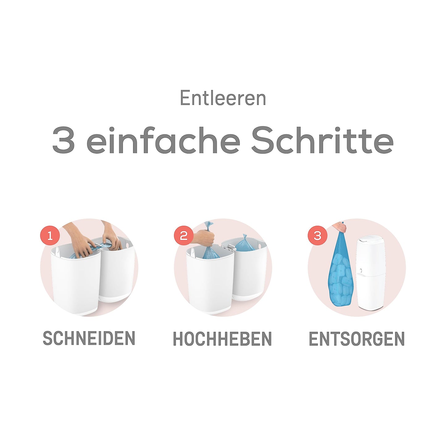 Angelcare Original Classic XL mähkmekonteiner 1 kassettiga, valge