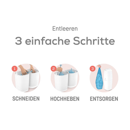 Angelcare Original Classic XL mähkmekonteiner 1 kassettiga, valge