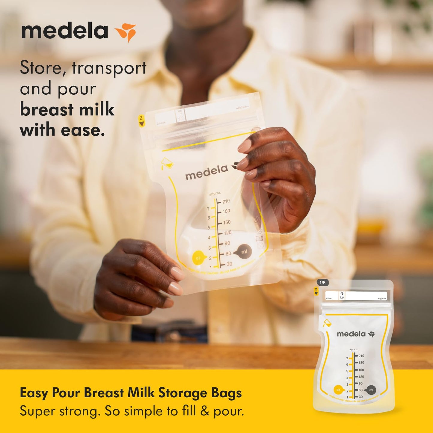 Medela Easy Pour rinnapiima säilituskotid, 210 ml, 50 tk