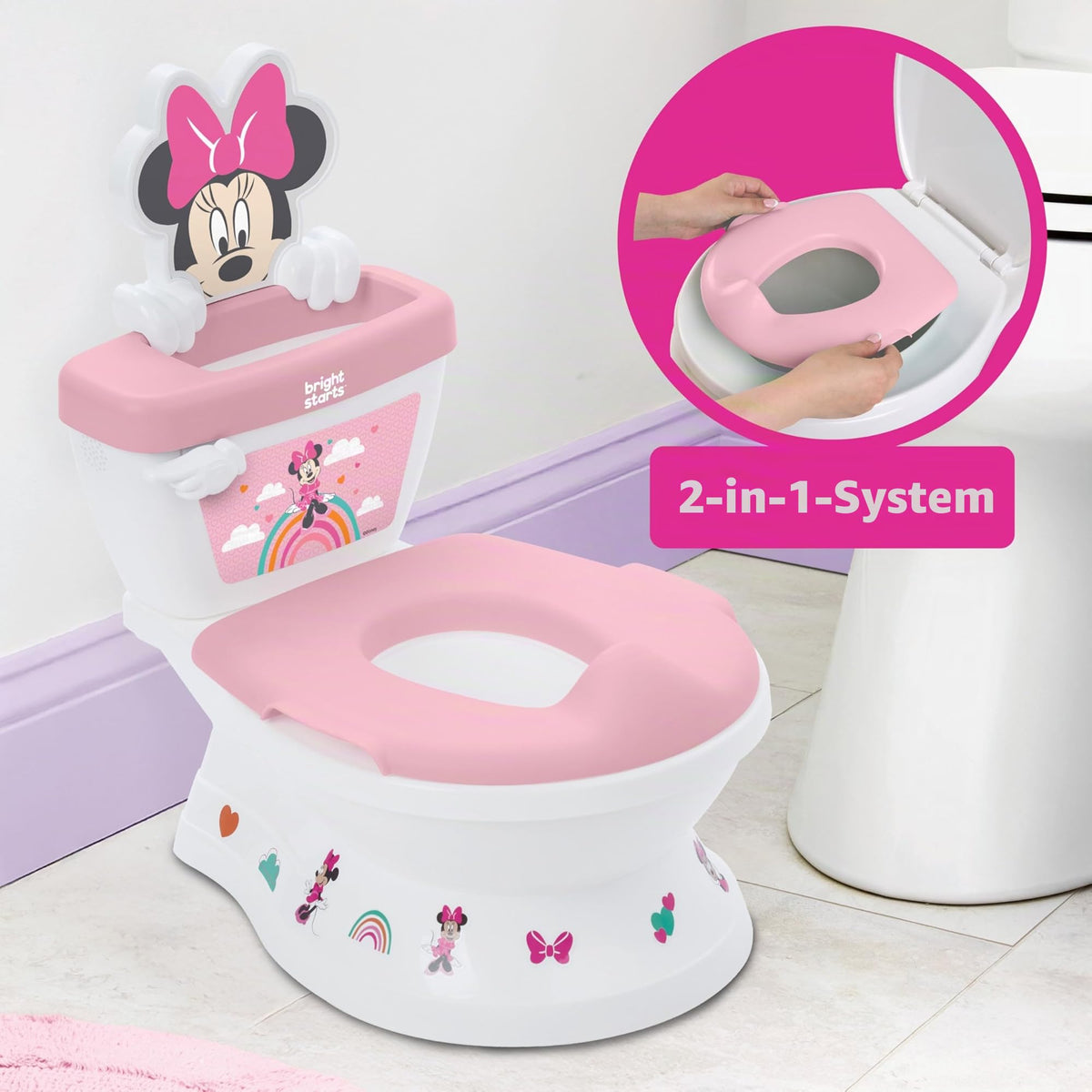 Bright Starts potiiste Minnie Mouse My Size 2-ühesüsteem, roosa, alates 18 kuust