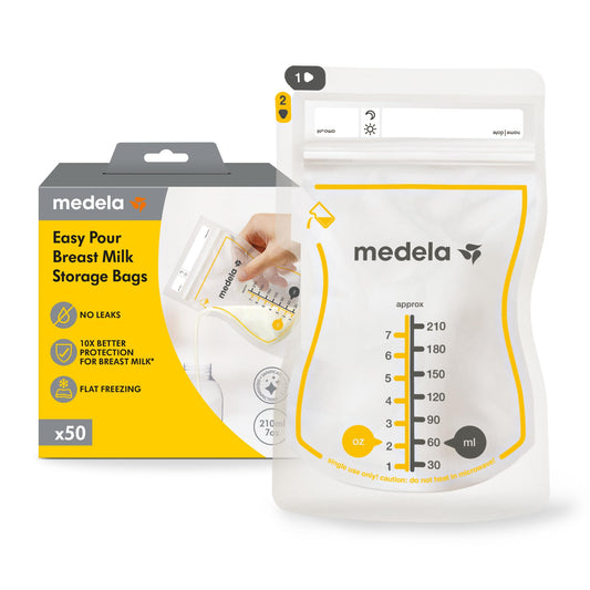 Medela Easy Pour rinnapiima säilituskotid 210 ml, 50 tk, valge